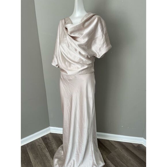 NWT AMSALE Pryce Off-the-Shoulder Column Dress Size 10 $495 - Picture 4 of 9